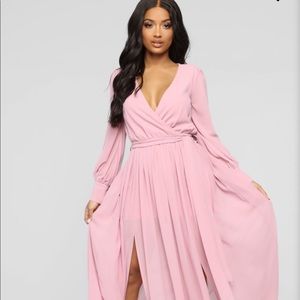 Long Sleeve Pink Dress